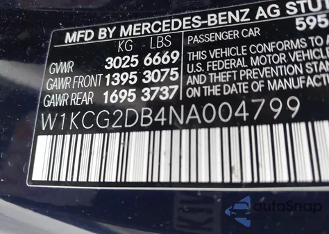 2022 Mercedes-Benz Eqs 450+ z USA, uszkodzony, nr VIN W1KCG2DB4NA004799